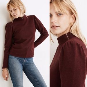 Madewell (Re)sourced Plush Mockneck Puff-Sleeve Top Size M